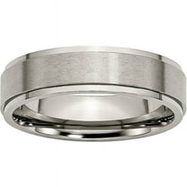 Titanium Ridged Edge 6mm Brushed and Polished Band