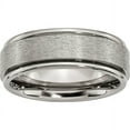 thumbnail image 1 of Titanium Ridged Edge 8mm Satin and Polished Band, 1 of 8
