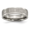 thumbnail image 1 of Titanium Roman Numerals 6mm Satin & Polished Flat Band Size: 11; for Adults and Teens; for Women and Men, 1 of 6