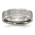 thumbnail image 1 of Titanium Roman Numerals 6mm Satin and Polished Band Ring - Size 7.5, 1 of 2