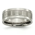 thumbnail image 1 of Titanium Roman Numerals 8mm Satin & Polished Flat Band, 1 of 7
