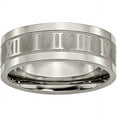 thumbnail image 1 of Titanium Roman Numerals 8mm Satin & Polished Flat Band, 1 of 9