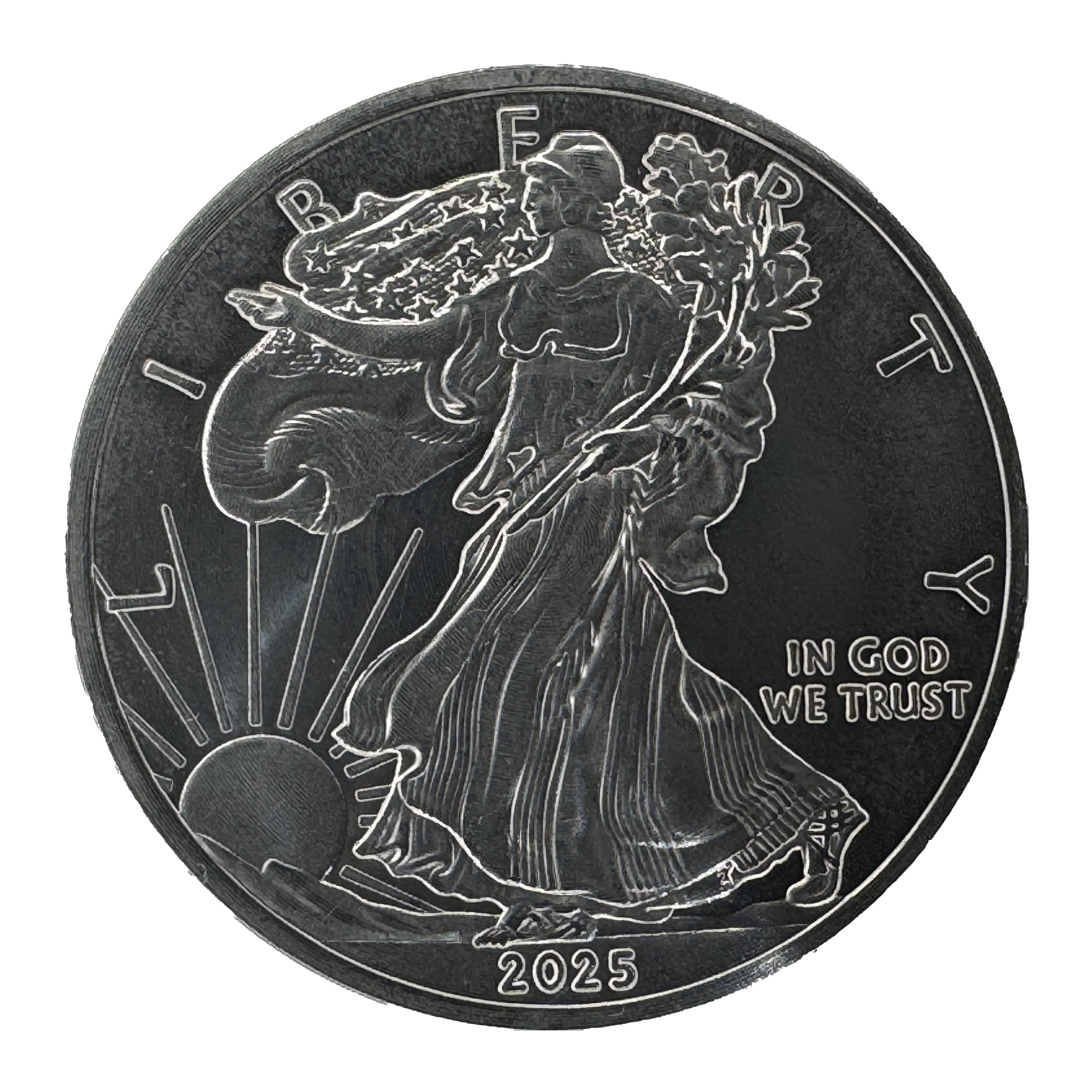 USA 1 Dollar 1987 "Walking Liberty & Eagle" Silbermünze In St