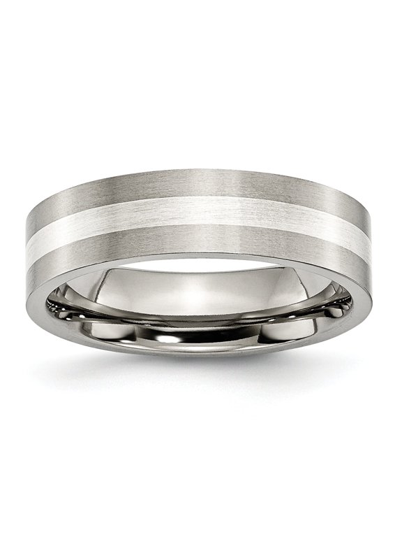 Titanium SS 6mm Satin Mens Wedding Ring Band Sz 12.5