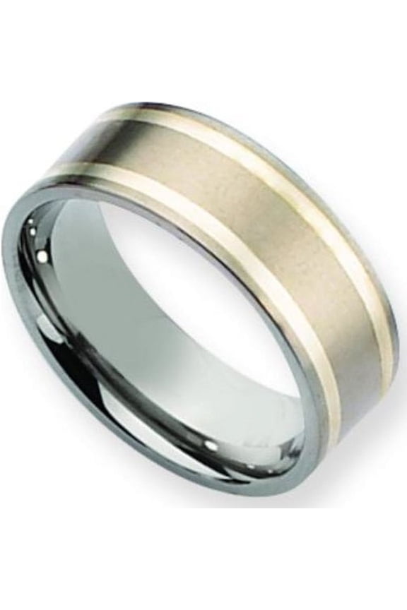 Titanium SS 8mm Satin Mens Wedding Ring Band Size 9