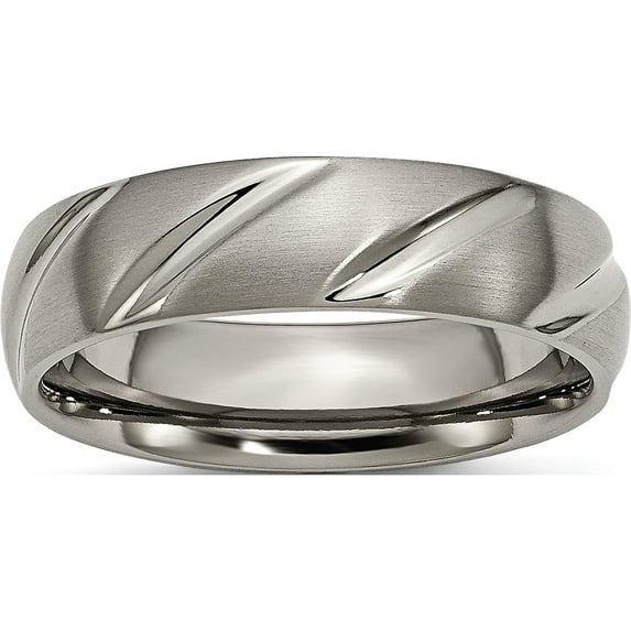 Titanium Satin 6mm Swirl Design Band (Size 12.5) Made In China tb321-12.5