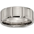 thumbnail image 1 of Titanium Satin And Polished 8mm Grooved Band (Size 7) Made In China tb324-7, 1 of 5