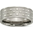 thumbnail image 1 of Titanium Satin And Polished Checkered 8mm Band (Size 13) Made In China tb245-13, 1 of 5