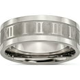 thumbnail image 1 of Titanium Satin Center 8mm Roman Numerals Flat Band (Size 7.5) Made In China tb346-7.5, 1 of 5