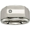 thumbnail image 1 of Titanium Satin & Polished Diamond Band, 1 of 7