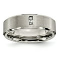 thumbnail image 1 of Titanium Satin & Polished with Diamonds 7mm Band Size: 9; for Adults and Teens; for Women and Men, 1 of 7