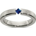 thumbnail image 1 of Titanium Satin Sapphire 4mm Band, 1 of 5