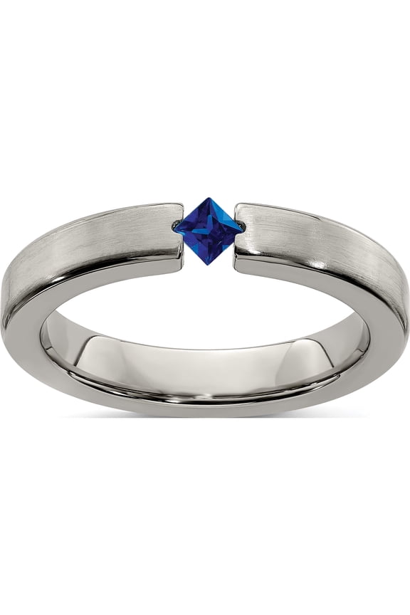 Titanium Satin Sapphire 4mm Band