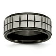 thumbnail image 1 of Titanium Satin and Black-plated 9mm Band Ring - Size 11, 1 of 2