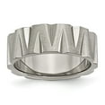 thumbnail image 1 of Titanium Satin and Polished 8mm Notched Band, 1 of 7