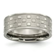 thumbnail image 1 of Titanium Satin and Polished Checkered 8mm Band, 1 of 6