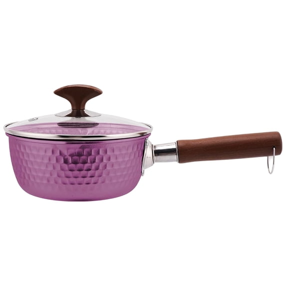 Titanium Saucepan with Lid 7.09in Non-Stick Soup Pot Pure Titanium Pan Fast Even Heating Dual-Pour Spouts All Cooktops