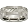 thumbnail image 1 of Titanium Sawtooth Design Flat Polished With Brushed Edge 8mm Band (Size 7) Made In China tb381-7, 1 of 5
