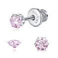 thumbnail image 1 of Titanium Screw Back Flat Back Stud Earrings for Women Men Simple Classic Helix Tragus Cartilage Earlobe Hypoallergenic Titanium Screw On Back Stud Earrings for Sensitive Ears, 1 of 6