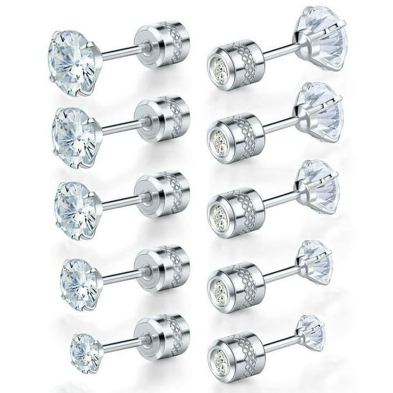 Stud Earrings for Women Mens Hypoallergenic Surgical Stainless