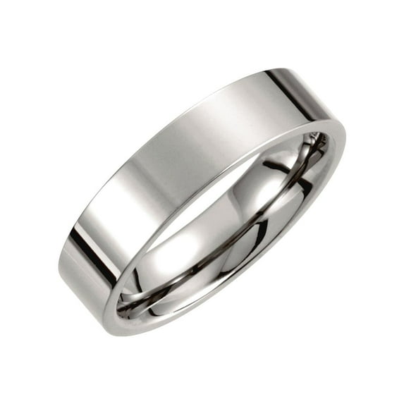Titanium Size 10.5 6mm Polished Flat Band Ring Ring for Women and Men