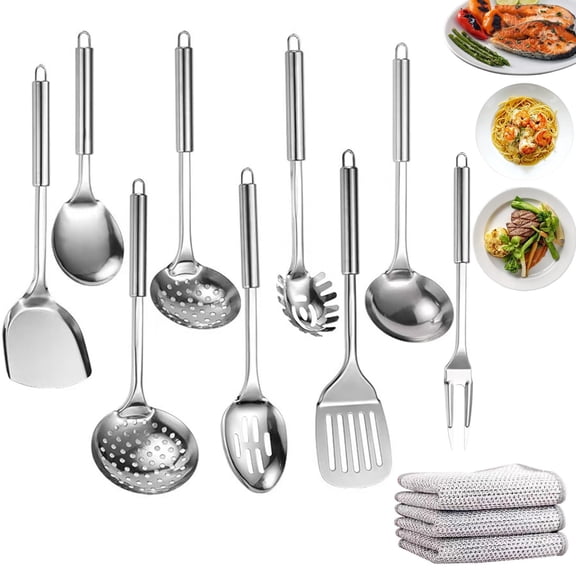 Titanium Spatula, Upgrade Kitchen Utensils Set, Cookware Kitchen Essentials Cooking Utensils Accessories, Spatula, Skimmer Dipper Turner, Titanium Cutlery Set