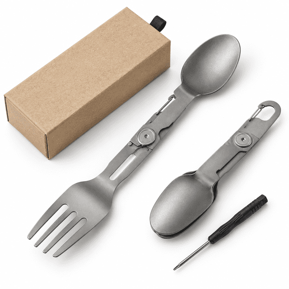 Titanium Spork 3 In 1 Folding Camping And Spoonbo