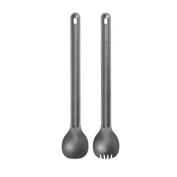 Titanium Spork Set Long Handle Ultralight Spoon And Fork Combo For Camping Backpacking Hiking Picnic 2 Pack