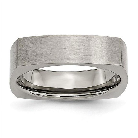 Titanium Square 6mm Satin Band