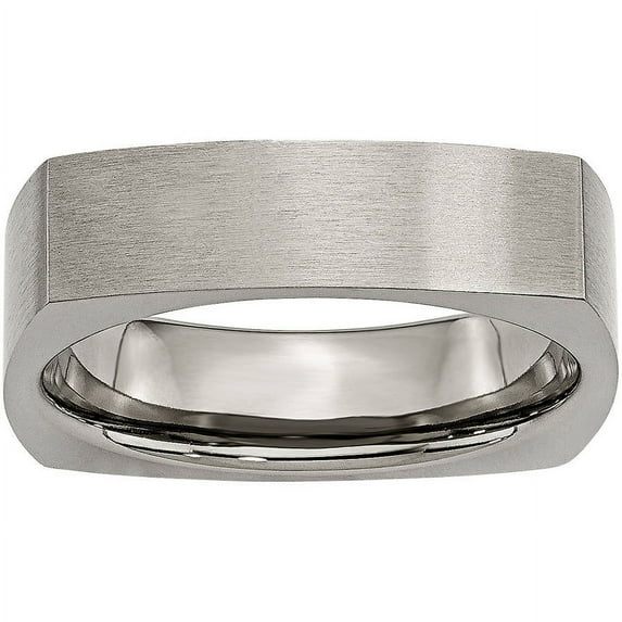 Titanium Square 6mm Satin Band