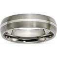 thumbnail image 1 of Titanium/Ss Titanium Brushed With Sterling Silver Inlay 6mm Band (Size 11) Made In China tb139-11, 1 of 5