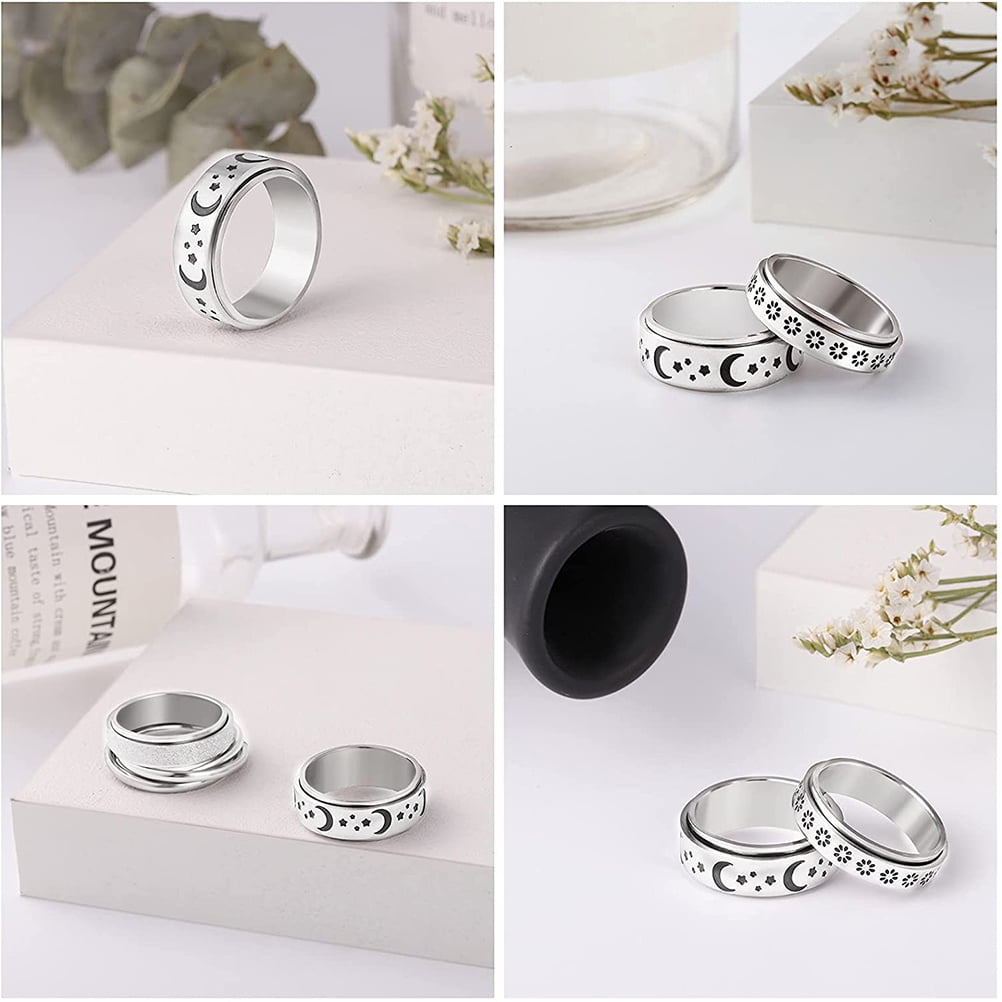 Little Girls Rings Ages 5-7 Black Fashion Flower Crystal Oval Ring Size 5  10 Jewelry Gift For Women Girl Calming Rings For Women - AliExpress