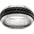 thumbnail image 1 of Titanium & Steel Black Ti Beveled Patterned 9mm Band, 1 of 5