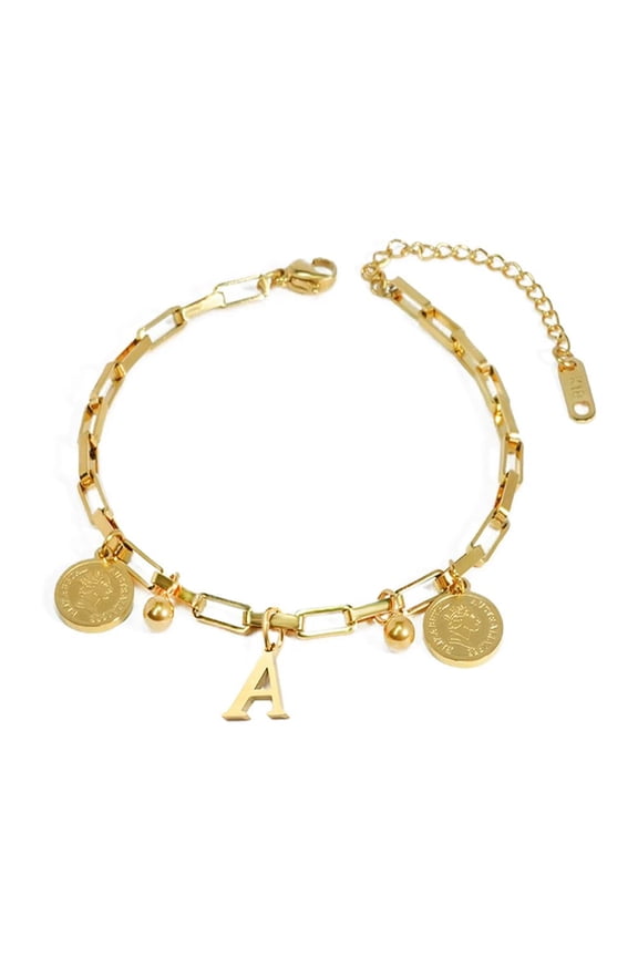 Titanium Steel Bracelet Letters A-Z For Birthday Gifts Fashion Women's Gift For Her