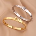 thumbnail image 1 of Titanium Steel Buckle Diamond-embedded Stainless Steel Bracelet For Women, 1 of 2