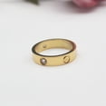 thumbnail image 1 of Titanium Steel Couple Ring With Screw Design Gem Inlay, 1 of 7