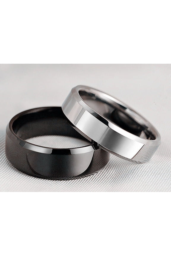 Titanium Steel Couple Rings, Double Beveled Smooth Solid Round Rings, Simple Style, Individually Packed, Perfect for Wedding Anniversary Birthday Gifts