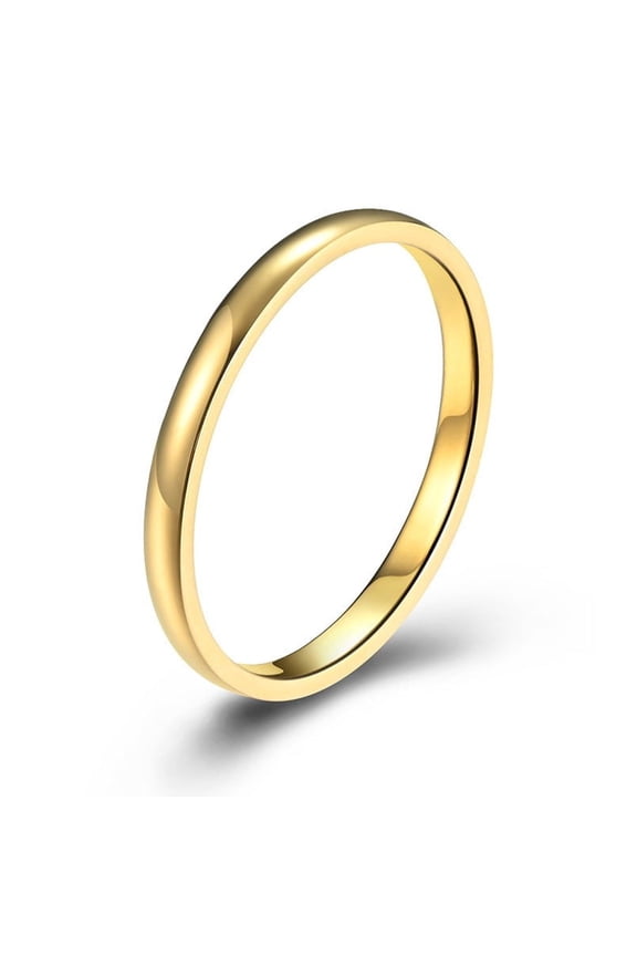 Titanium Steel Couple Rings, Fashion and Simplicity Electroplated Vacuum Gold Plated Ring for Couples