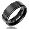 thumbnail image 1 of I Love You Engraved Couple Rings Titanium Steel 6mm 8mm, 1 of 1