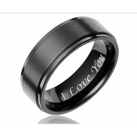 Titanium Steel Couple Rings, I Love You Engraving, 6mm/8mm Width, 6g Weight, Matching Promise Rings for Couples