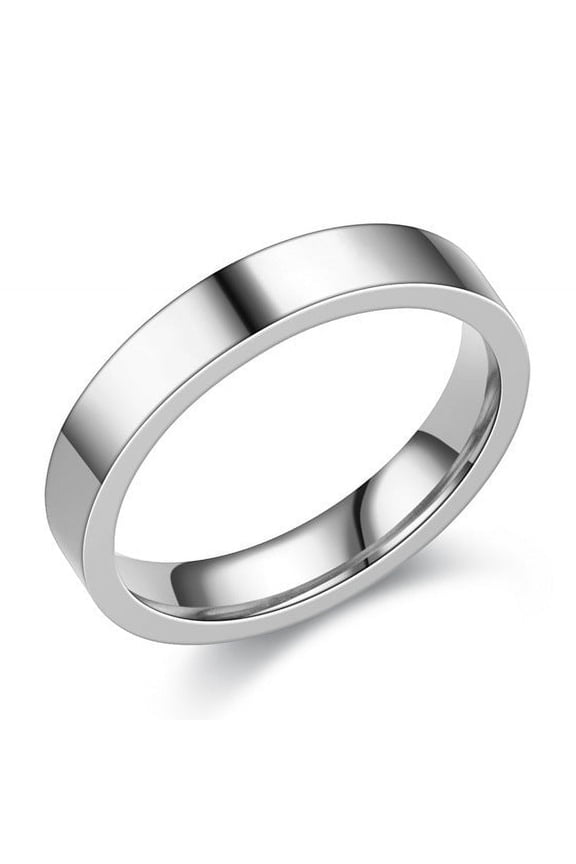 Couple Rings Titanium Steel Polished Electroplated Matching Band Ring Japanese Korean Fashion Jewelry Ring 4MM Width