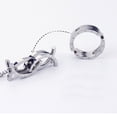 thumbnail image 1 of Titanium Steel Couple Rings, Polished Geometric Design, Non-Inlay, His and Hers Matching Rings, 1 of 6
