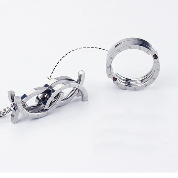 Titanium Steel Couple Rings, Polished Geometric Design, Non-Inlay, His and Hers Matching Rings