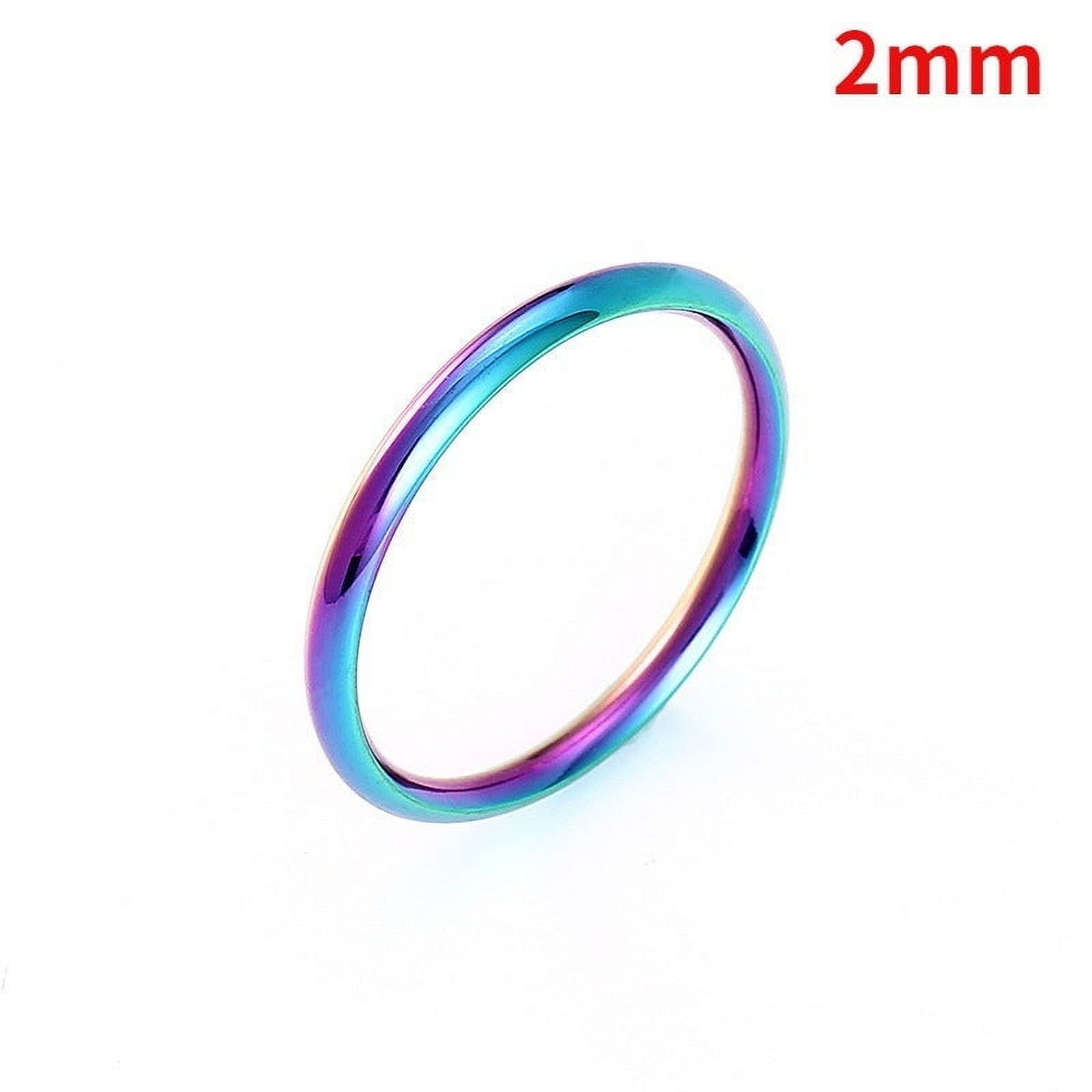 ROWAG Black Titanium Stainless Steel Couple Rings - 6mm Men's & 4mm Women's Matching Bands - View #12