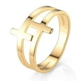thumbnail image 1 of Titanium Steel Cross Ring Women's, 1 of 3