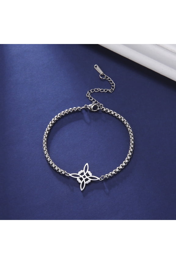 Titanium Steel Cut Hollow Witch Knot Bracelet