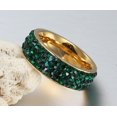 thumbnail image 1 of Titanium Steel Diamond Ring for Women Gems Baffle Setting Wedding Band Chic Fashion Jewelry for Everyday Wear, 1 of 4