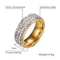 thumbnail image 1 of Titanium Steel Diamond Ring for Women Gems Baffle Setting Wedding Band Chic Fashion Jewelry for Everyday Wear, 1 of 4