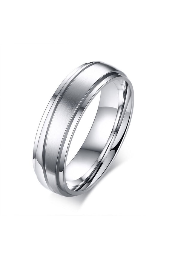 Titanium Steel Electroplated Couple Rings, Korean Style Geometric Rings for Lovers, Fashion Jewelry