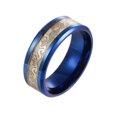 thumbnail image 1 of Titanium Steel Fluorescent Double Dragon Ring, Unisex Simple Style, Mosaic Decorations, Factory Direct, 1 of 6